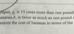 The cost of one pound of grapes g